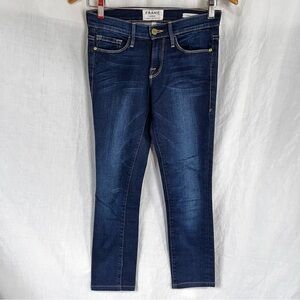 Frame Le Skinny de Jeanne Crop Size 26 Blue Jeans Stretch Made In USA Denim Pant